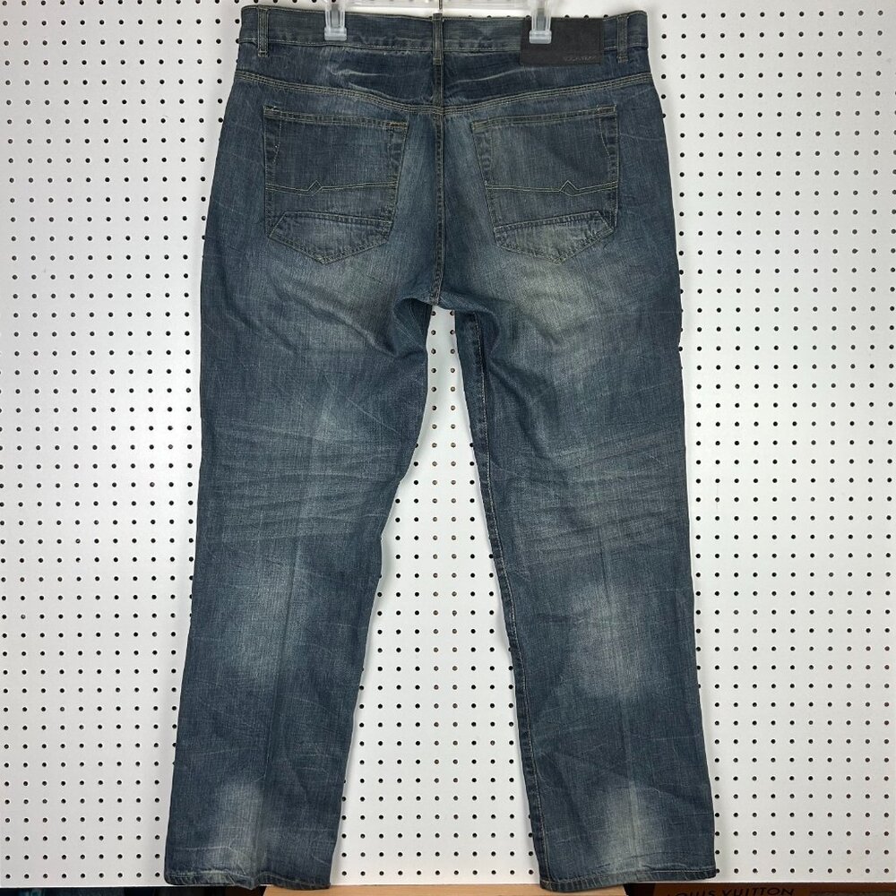 Rocawear Y2K Dark Wash Jeans 40x36 Grunge Skater Stitched Wide Leg Honeycomb 90s